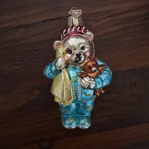 Old World Christmas Bedtime Teddy Bear Ornament